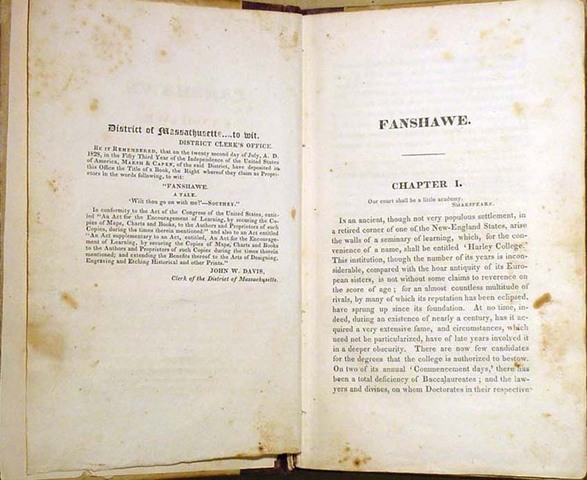 "Fanshawe a Tale" published anonymously for $100