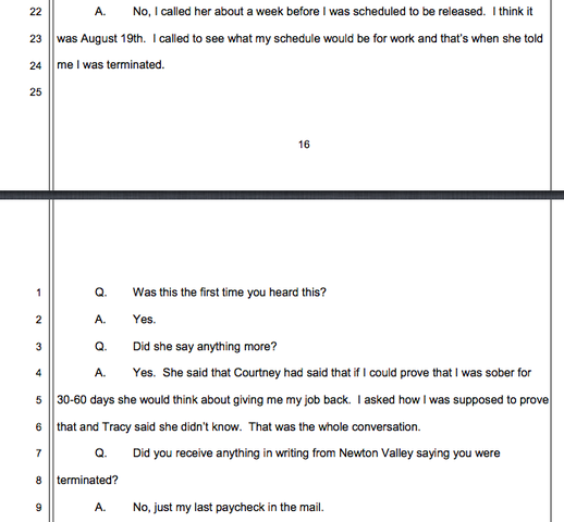 Found out she was fired