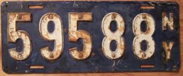First licence plates issued in the US