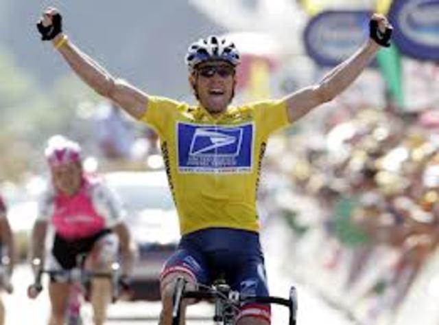 Lance Armstrong wins 10 titles and becomes the world's youngest road racing champion