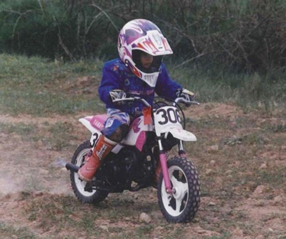 Va començar a anar amb moto