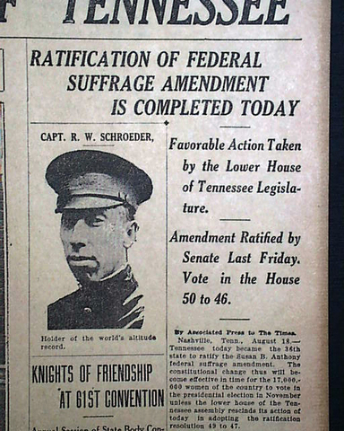 The 19th Amendment is Ratified