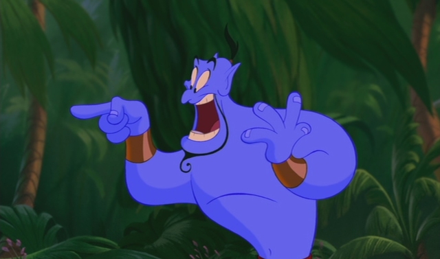 Aladdin accidentally releases Genie.