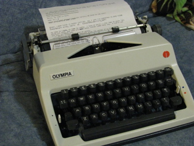 He got his first new typewriter.