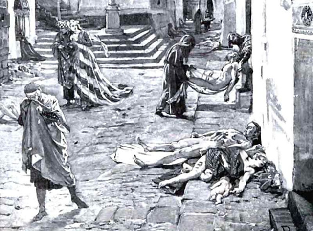 About 75% of Europe's population dead from the plague in just 20 years, also known as the black dead.