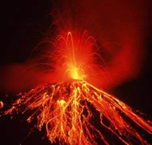 Lakagicar volcano began erupting.