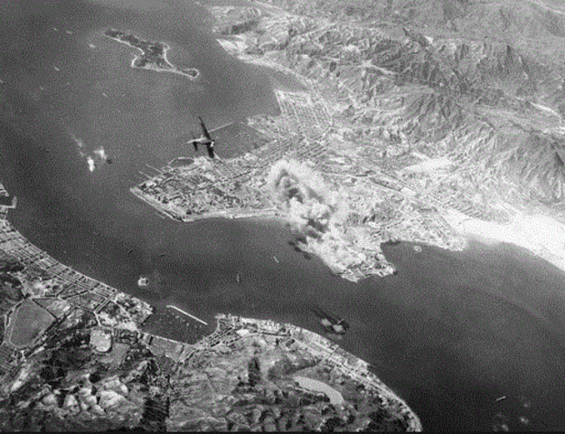 Japanese starts bombing Hong Kong Island