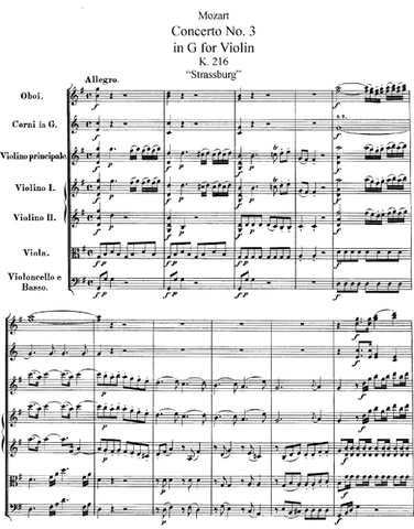 Concert per a violí nº3, en sol major, KV 216 – Mozart
