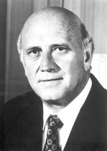 President Frederik Willem de Klerk ends the ban on the African National Congress.