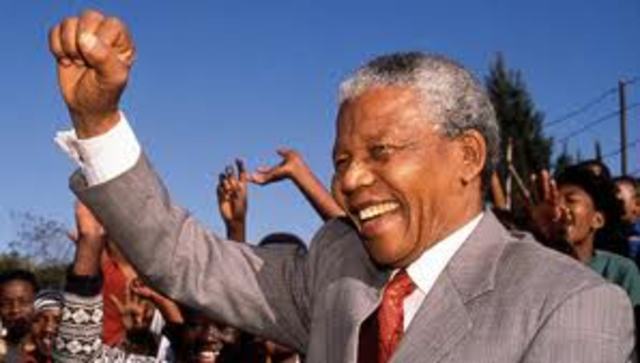 Nelson Mandela becomes president of South Africa