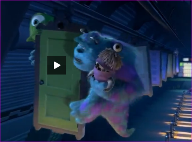 Suly, Mike. and Boo go to find a door out of a billion.