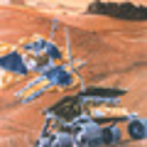 The Pathfinder lands on Mars