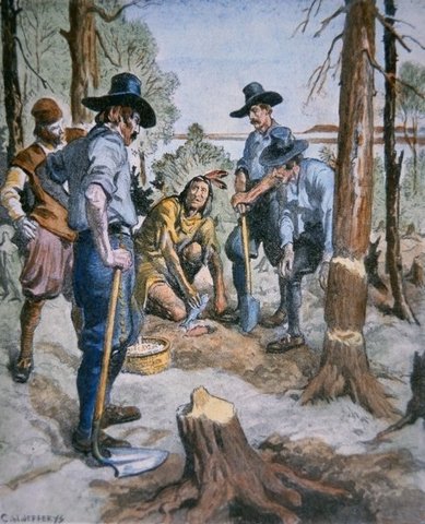 Squanto Teaches the Pilgrims