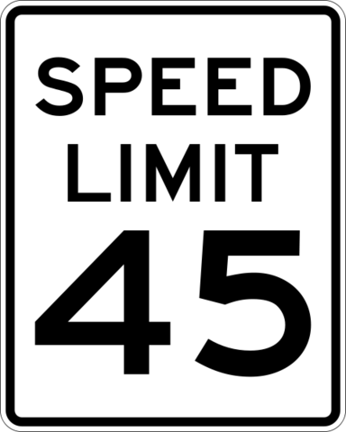 Speed limit changed