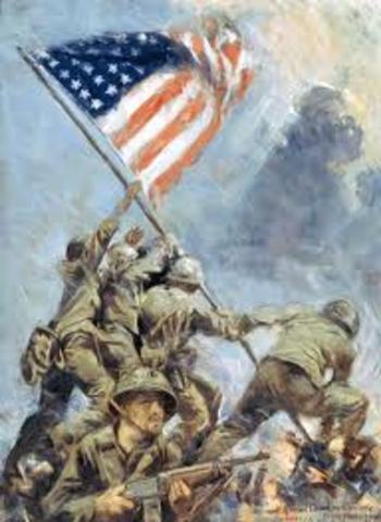 Raising the flag on Mount Suribachi