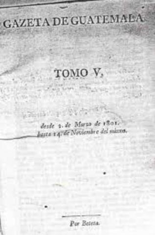 La Gaceta el primer Periódico de Guatemal