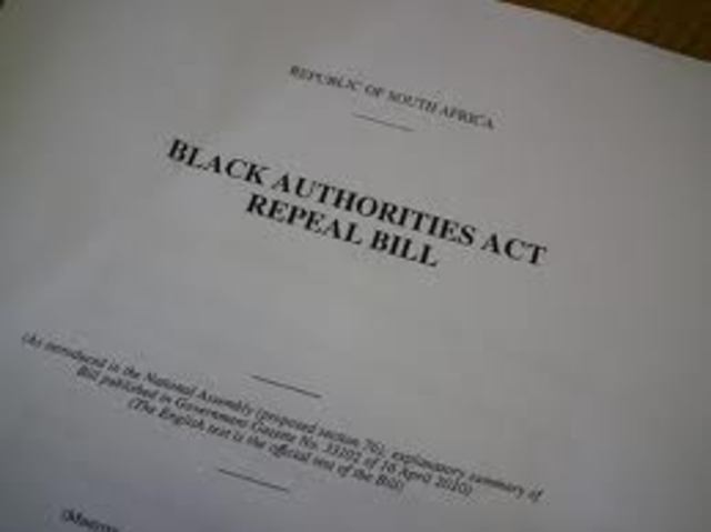 Black Authorities Act Repeal Act