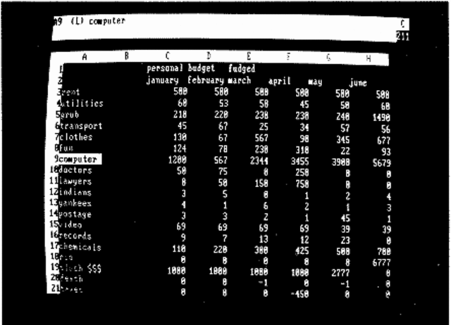 VisiCalc Spreadsheet Software