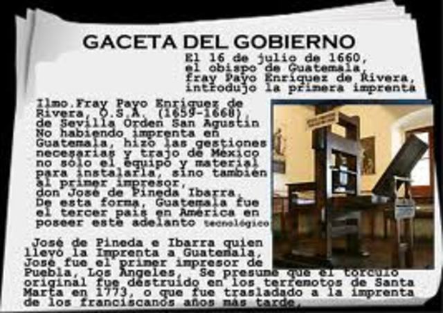 Surge la Gaceta, El primer periodico de Guatemala