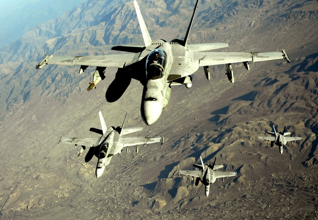 The United States air strikes in Afghanistan