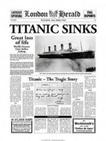 The Titanic sinks