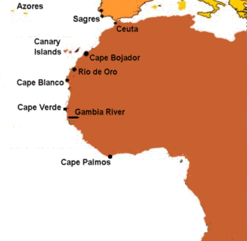 Discovers Cape Verde