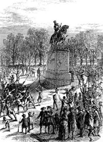 Destruction of a statue of King George III (society)