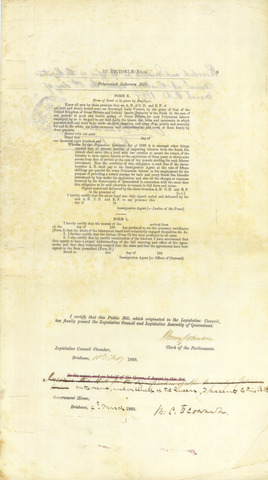 Introduction of the Polynesian Labourers Act