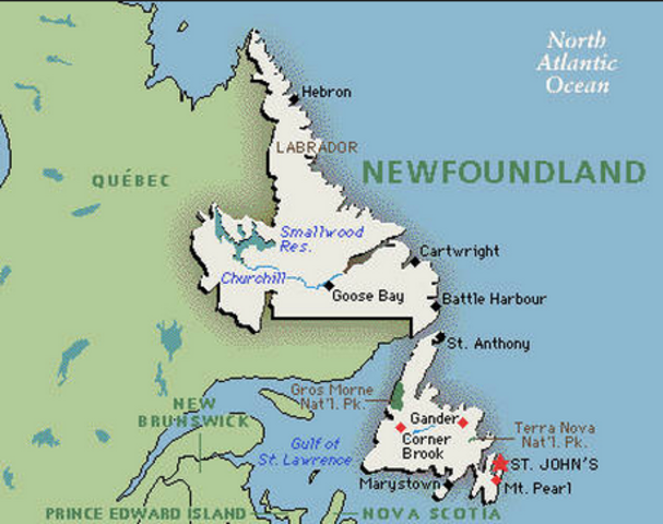 He traveld to the Newfoundland
