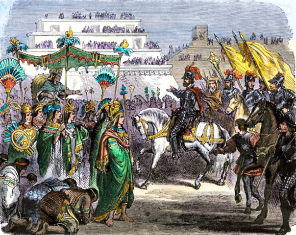 Cortez arrives in Tecnochtitlan