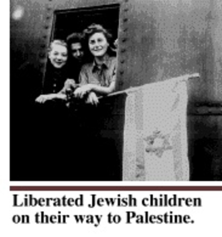 Liberated Jewish children on their way ro Palestine