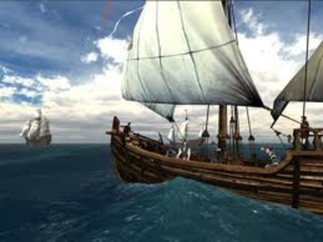 Columbus sails to Portugal