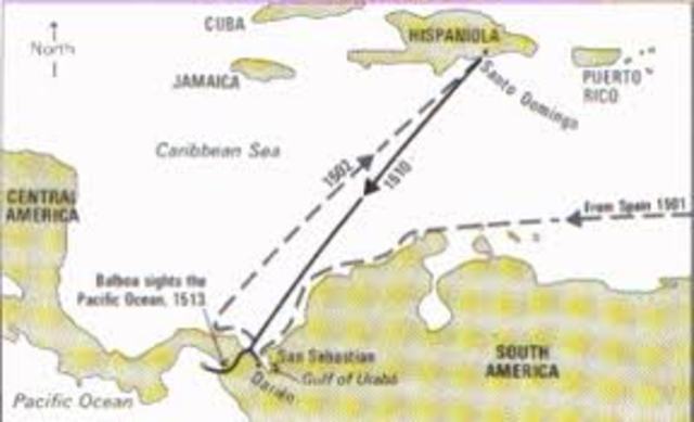 Balboa sails to South America