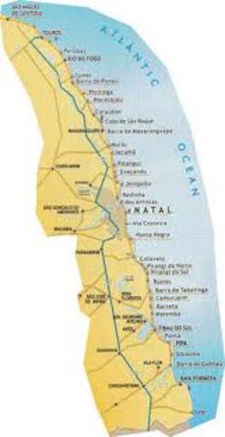 Gama reached the coast of Natal