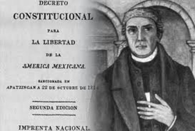 Promulgación de el Decreto Constitucional para la libertad de la América mexicana.