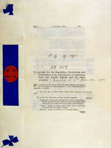 Pacific Island  Labourers  Act