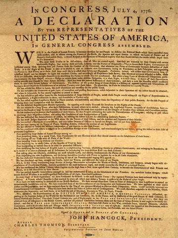 Declaration of Independence adopted (DEC. OF INDEP.)
