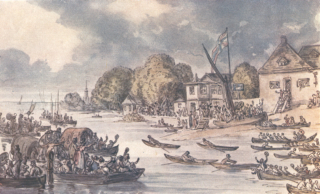 First competitive rowing event