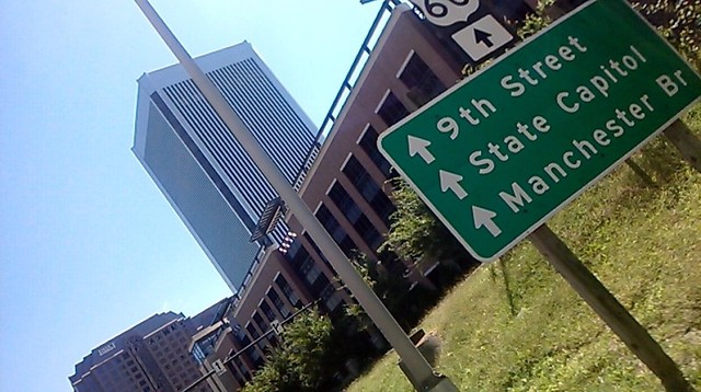 headed through the city