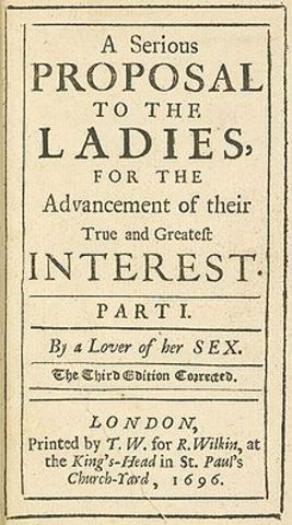 Mary Astell- Serious Proposal to the Ladies