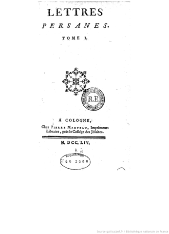 Montesquieu- On Persian Letters