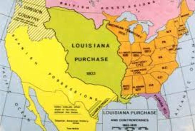 Louisiana Purchase doubles the size of the existing US