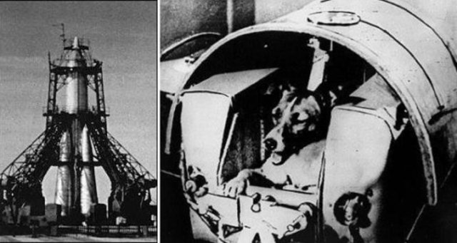 Lanzamiento del Sputnik II en el que viajo la perra Laika