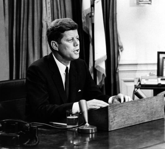 Kennedy Receives Memorandum
