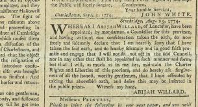 Coercive Acts (Intolerable Acts) 1774