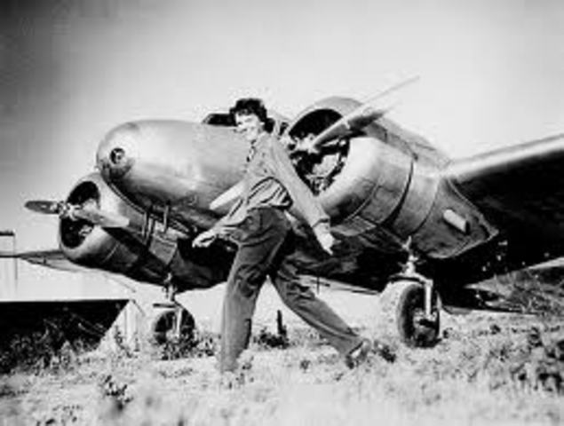 amelia earhart crosses the atlantic in a solo flight