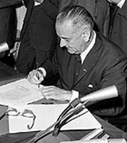 Lyndon B. Johnson Signed the Civil Rights Act