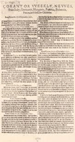 Newspapers are first published in London