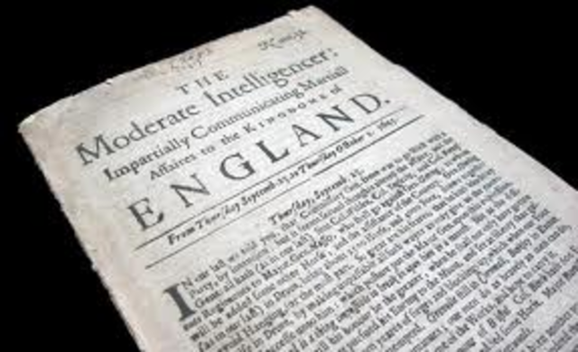 Newspapers are first published in London