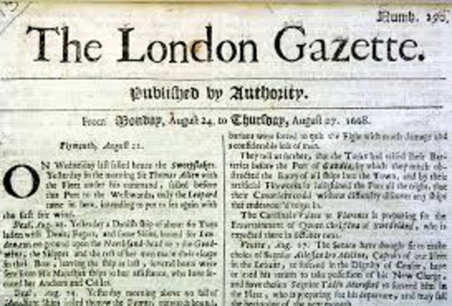 Newspapers are first publised in London
